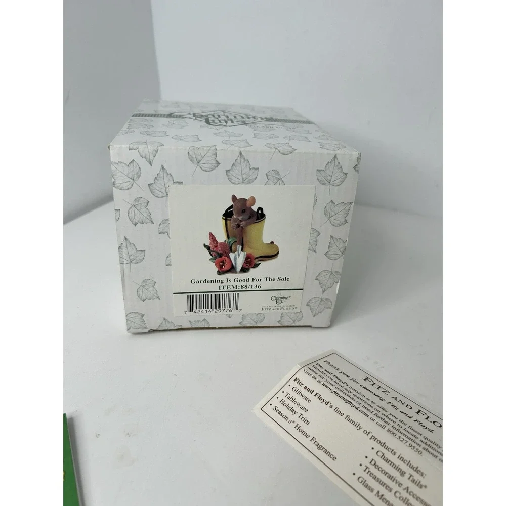 Charming Tails Fitz and Floyd Gardening Is Good For The Sole 88/136 EUC